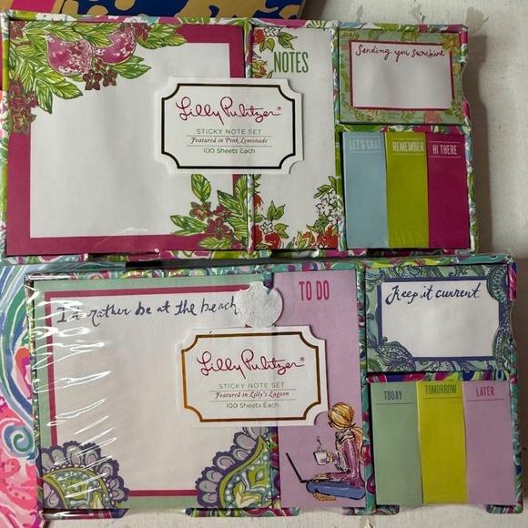 Lilly Pulitzer Stationary Lot Notebooks Planner Workout Planner Sticky Notes - Picture 2 of 6